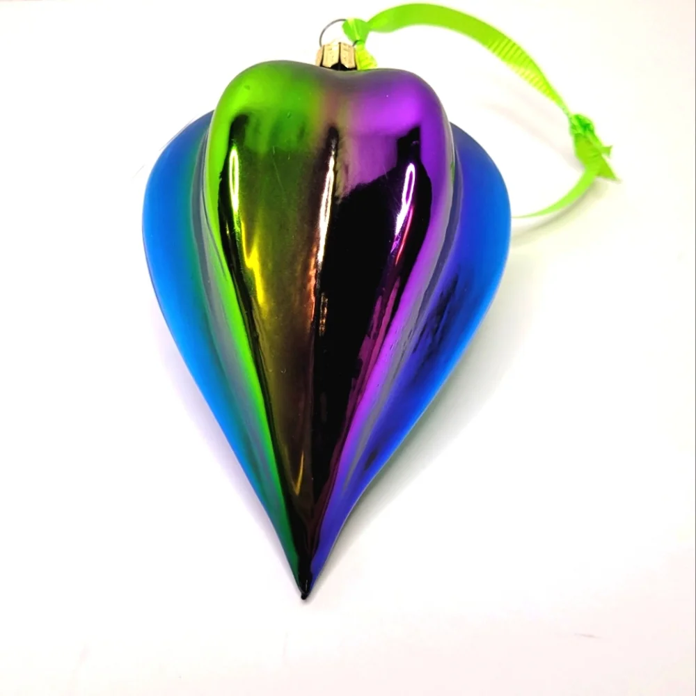 Beautiful Blue Green Purple Iridescent Teardrop Glass Ornament Pier 1 Imports 5